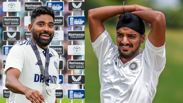 Arshdeep Singh and Mohammed Siraj. Courtesy: PTI