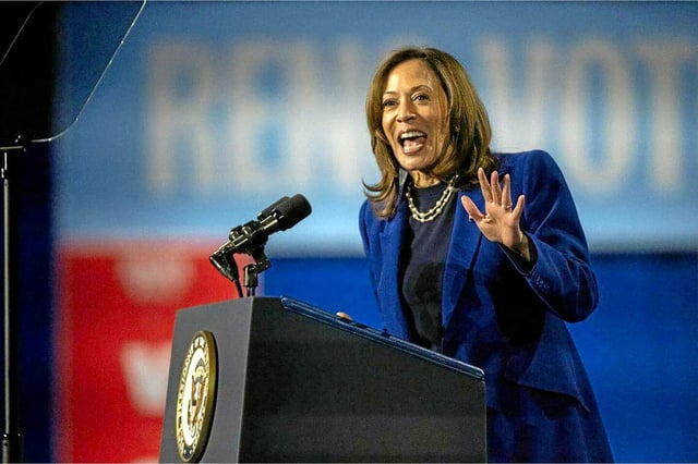 Kamala Harris, lors de sa campagné présidentielle, le 31 octobre 2024 dans le Nevada.  
