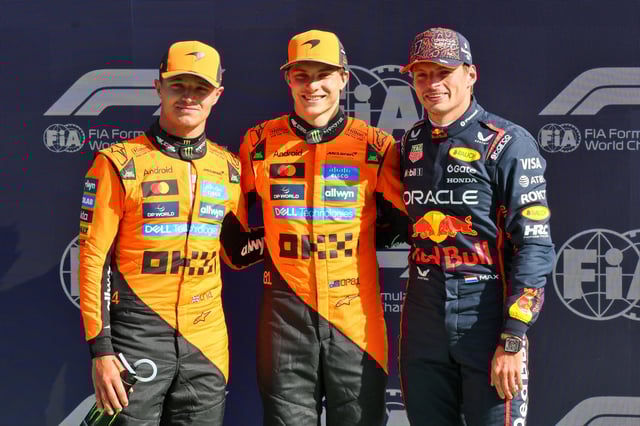Oscar Piastri will start on pole for the Dutch Grand Prix ahead of Lando Norris and Max Verstappen. Image: XPB Images