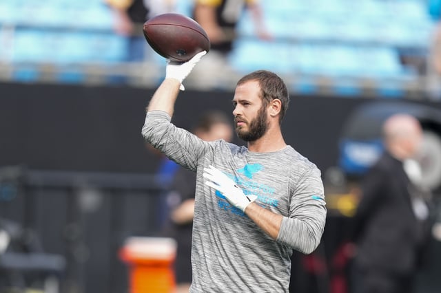 Aug 21, 2025; Charlotte, North Carolina, USA;  Carolina Panthers wide receiver Hunter Renfrow (13) during pregame warmups against the Pittsburgh Steelers at Bank of America Stadium. Mandatory Credit: Jim Dedmon-Imagn Images/File Photo