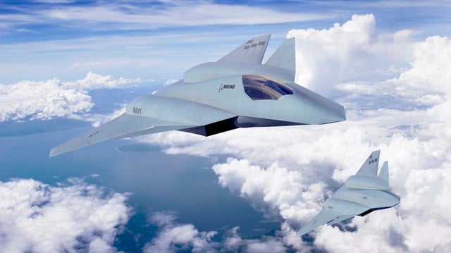 An early artist’s render showing a hypothetical F/A-XX fighter-attack aircraft. (Image credit: Boeing)
