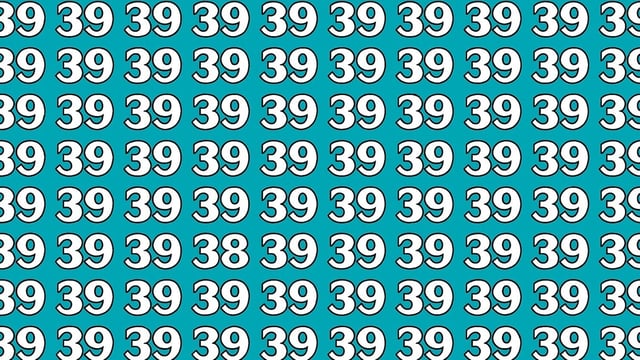 Optical illusion: Find the number 38 in five seconds.