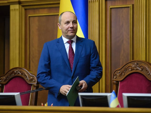 Speaker of Parliament of Ukraine Andriy Parubiy during a session of Parliament, Kyiv, Ukraine 08-09-2017 (Photo by Maxym Marusenko/NurPhoto via Getty Images)