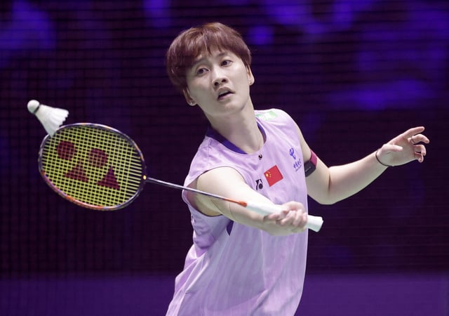 Badminton - BWF World Championships - Adidas Arena, Paris, France - August 30, 2025 China's Yu Fei Chen in action during her women's singles semifinal against South Korea's An Se Young REUTERS/Stephanie Lecocq