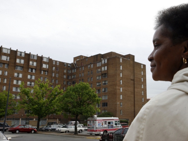 Diane Hunter is head of the Temple Courts tenant association. Temple Courts is part of the New Communities project, in which low income residents would stay in their housing until new and better housing is built. The Fenty administration has changed all of this offering Section 8 vouchers to move the residents out. Hunter is amongst several residents that want to stay in Temple Courts. (Photo by Marvin Joseph/The The Washington Post via Getty Images)