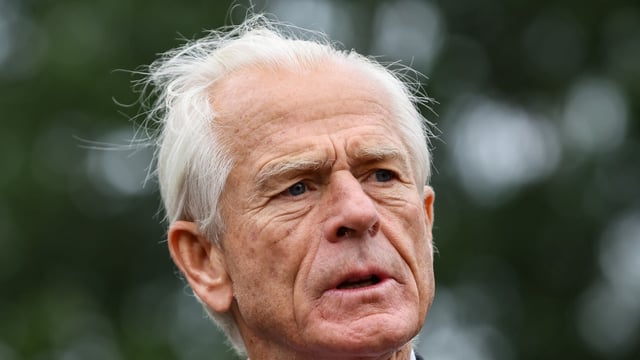 Peter Navarro, White House senior counsellor for trade and manufacturing, speaks to members of the media outside the White House in Washington, DC.