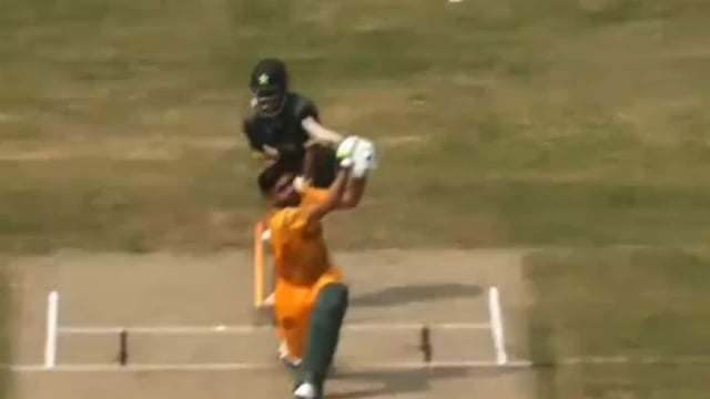 Babar Azam lost his wicket to Saeed Ajmal in the exhibition match. 
