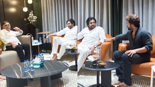 Pawan Kalyan visits Allu Arjun and Allu Arvind's house to offer condolences.