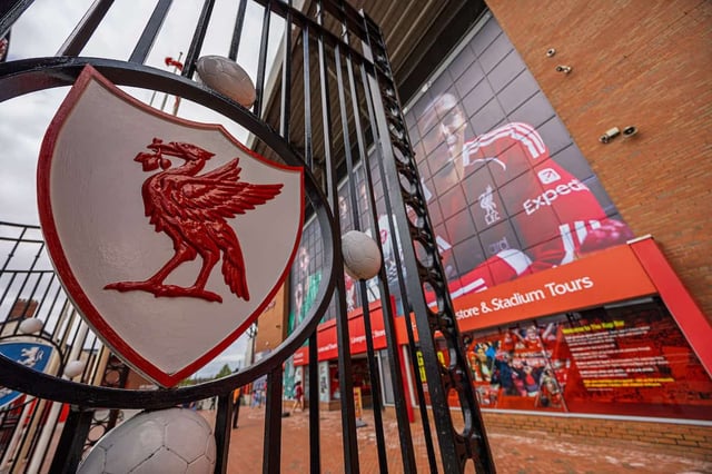 LIVERPOOL, ENGLAND - Friday, August 8, 2025: A Liver bird on the Paisley Gates seen at Anfield, home of Liverpool Football Club, ahead of the start of the 2025/26 season, general matchday. (Photo by David Rawcliffe/Propaganda)