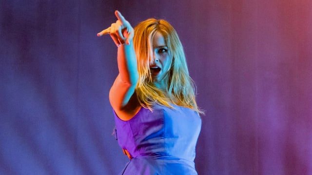 Addison Rae performing at Brixton Academy