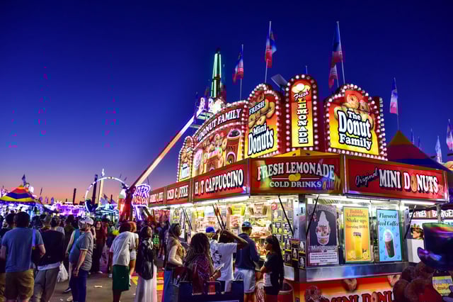 Midway Crowds at Sunset at the Minnesota State Fair, September 1, 2024.