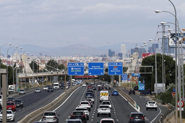 Vista de la Autovía de Andalucía dirección Madrid este domingo.