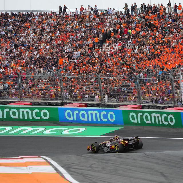 McLaren driver Oscar Piastri of Australia in action during the Formula One Dutch Grand Prix in Zandvoort, Netherlands, Sunday, Aug. 31, 2025. (AP Photo/Peter Dejong)