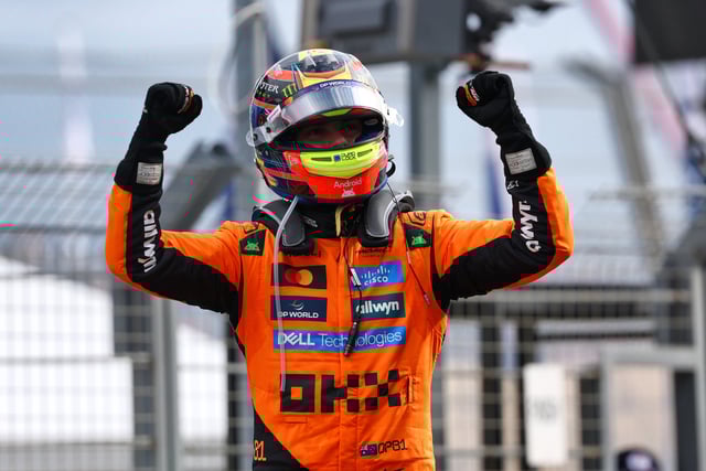 Oscar Piastri celebrates his superb win at the Dutch GP. Image: XPB Images