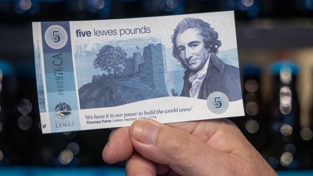 The Lewes Pound featured an image of local 18th-century radical, Thomas Paine