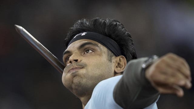 Neeraj Chopra competing in the the World Athletics Diamond League Final in Zurich on Thursday. (AP)