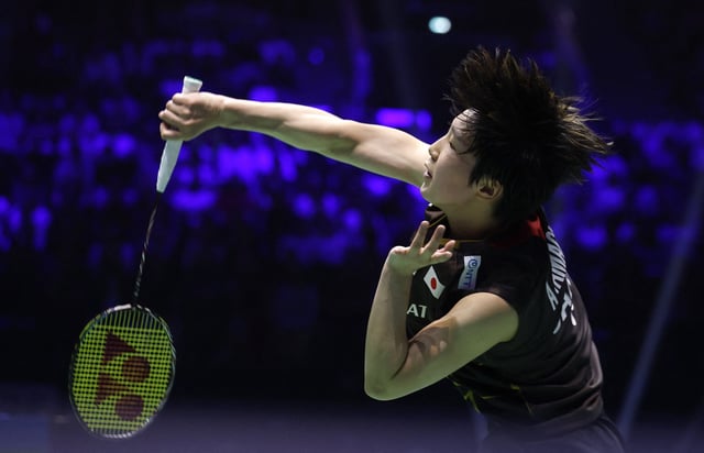 Badminton - BWF World Championships - Adidas Arena, Paris, France - August 31, 2025 Japan's Akane Yamaguchi in action during the women singles final against China's Chen Yu Fei REUTERS/Stephanie Lecocq