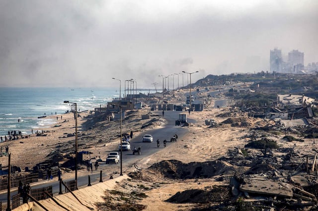 Dans la bande de Gaza, à proximité du camp de déplacés de Nuseirat, samedi 30 août.