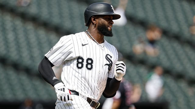 Jul 11, 2025; Chicago, Illinois, USA; Chicago White Sox center fielder Luis Robert Jr. (88) rounds the bases after hitting a two-run home run against the Cleveland Guardians during the second inning of game one of a doubleheader at Rate Field. Mandatory Credit: Kamil Krzaczynski-Imagn Images