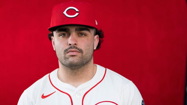 Cincinnati Reds infielder Sal Stewart (84) during the annual team picture day at the Cincinnati Reds Player Development Complex in Goodyear, Ariz., on Tuesday, Feb. 18, 2025.  Sam Greene/The Enquirer / USA TODAY NETWORK via Imagn Images