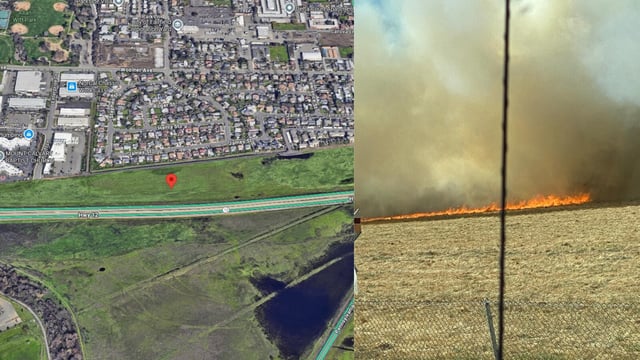 Fire in Fairfield, California.