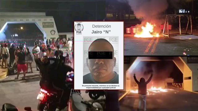 Vecinos vanzalizan garita de Sedena en Cozumel tras presunto abuso a niña de 9 años. FOTO: Especial