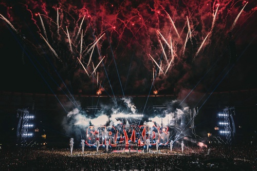 Stray Kids performs during the Rome stop of its latest world tour, in this undated file photo provided by JYP Entertainment. (PHOTO NOT FOR SALE) (Yonhap)