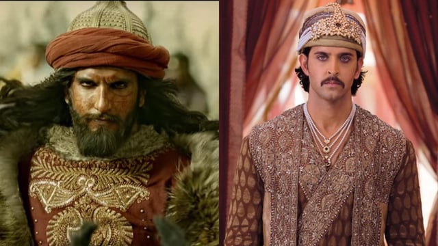 Ranveer Singh as Alauddin Khilji in Padmavat (2016), Hrithik Roshan as Akbar in Jodhaa Akbar (2008)