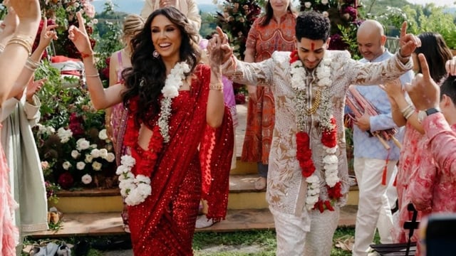 Emily Shah and Mena Massoud got married in both Hindu and Christian customs in July this year. 