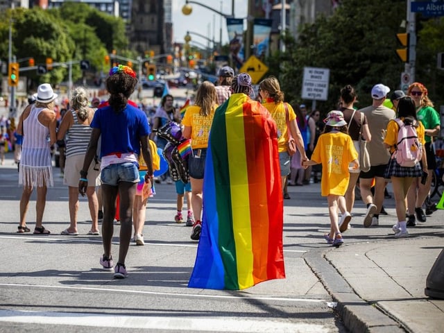  Parade goers walked away after the Pride parade festivities were cancelled due to a pro-Palestinian protest.