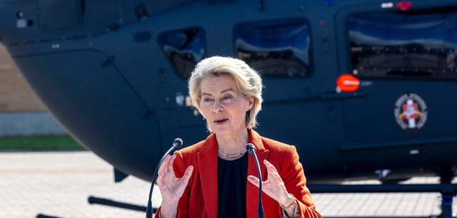 Ursula von der Leyen spricht einen Tag nach dem Vorfall in der Grenzschutzschule nahe der litauisch-belarussischen Grenze