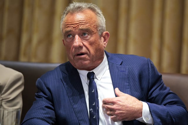 Health and Human Services Secretary Robert F. Kennedy Jr. speaks during a cabinet meeting with U.S. President Donald Trump in the Cabinet Room of the White House on August 26, 2025 in Washington, DC.