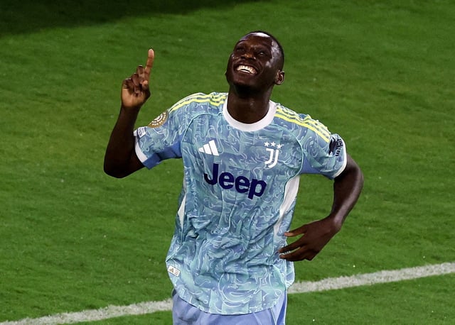 Soccer Football - FIFA Club World Cup - Group G - Al Ain v Juventus - Audi Field, Washington, D.C., U.S. - June 18, 2025 Juventus' Randal Kolo Muani celebrates scoring their fourth goal REUTERS/Evelyn Hockstein/File Photo