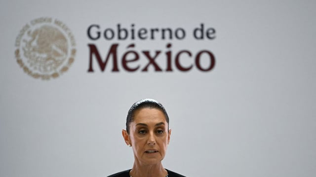 Mexico's President Claudia Sheinbaum delivers her first State of the Nation Address at Palacio Nacional in Mexico City on September 1, 2025. Photo: Uri Cortez/AFP via Getty Images)