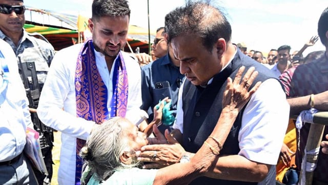 Assam Chief Minister Himanta Biswa Sarma during a rally ahead of Bodoland Territorial Region (BTR) elections, in Kokrajhar. (ANI FILE PHOTO)