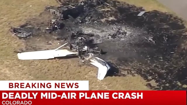 Plane crash between two aircraft in Colorado.