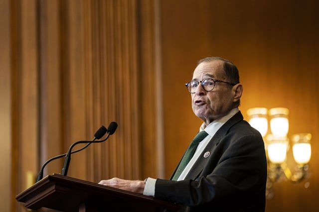 Representative Jerrold Nadler, a Democrat from New York, speaks during a bill enrollment ceremony for H.R. 8408, the Respect for Marriage Act, at the US Capitol in Washington, DC, US, on Thursday, Dec. 8, 2022. The Respect for Marriage Act would repeal the 1996 Defense of Marriage Act which defined marriage as between a man and a woman under federal law. Photographer: Al Drago/Bloomberg via Getty Images