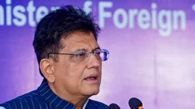 Union commerce and industry minister Piyush Goyal addresses a gathering of industry leaders. 