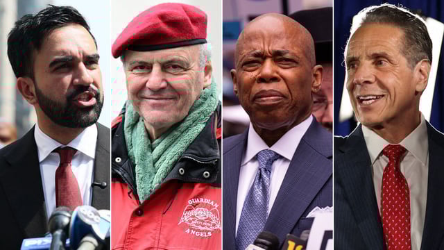 From left: New York mayoral candidates Zohran Mamdani, Curtis Sliwa, Eric Adams and Andrew Cuomo.