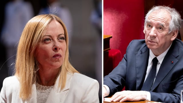 Italiens Premierministerin Giorgia Meloni und Frankreichs Premier François Bayrou: Der Streit um die Anziehung von Millionären und Steuervergünstigungen eskaliert.