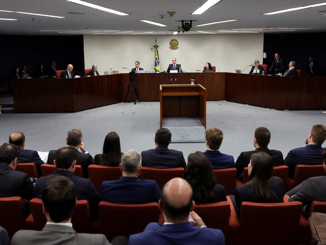 Brazil's Supreme Court Judge Alexandre de Moraes presides the opening of the final phase of the trial of Brazil's former President Jair Bolsonaro, over an alleged plot to overturn the 2022 election, in Brasilia,  Brazil, September 2, 2025. REUTERS/Jorge Silva