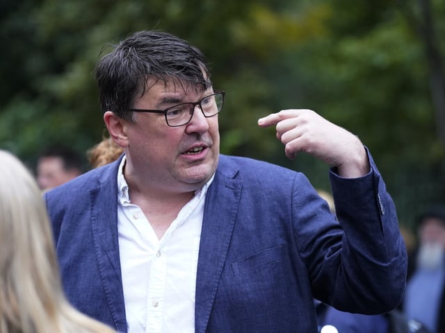 Writer Graham Linehan at a Let Women speak event at Merrion Square in Dublin. Picture date: Saturday September 16, 2023. (Photo by Niall Carson/PA Images via Getty Images)
