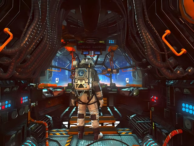 Inside a Corvette in No Man's Sky Voyagers