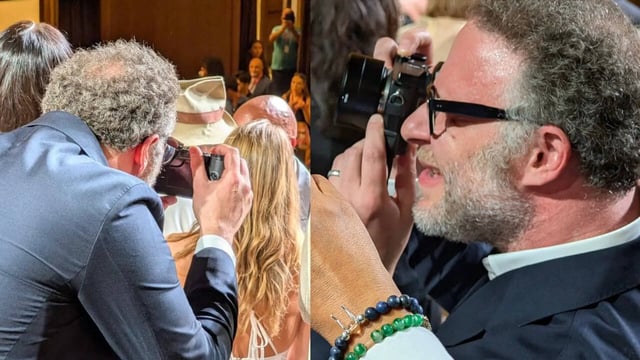 Seth Rogen Spotted Taking Pics At The Smashing Machine Premiere In Venice; Fans Wonder If It's Research For The Studio