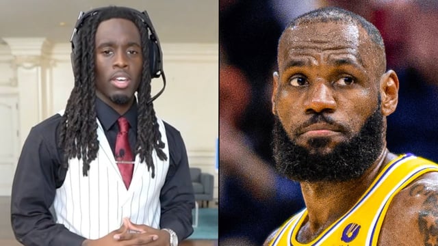Kai Cenat and LeBron James side-by-side on screen together