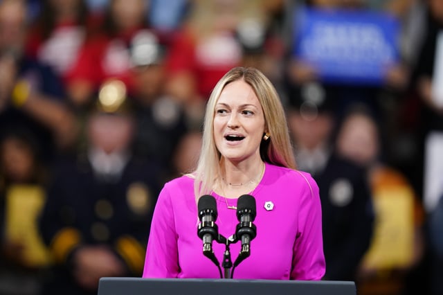 Scranton Mayor Paige Cognetti speaks at an event at Wilkes University on August 30, 2022 in Wilkes-Barre, Pennsylvania.