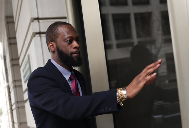 Pras Michel, a member of the hip-hop group The Fugees, arrives at U.S. District Court on March 31, 2023 in Washington, DC. (Photo by Kevin Dietsch/Getty Images)