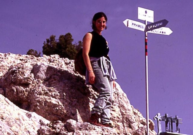 Helena Jubany, durante una excursión a Prades (Tarragona) en 2001