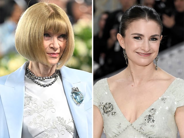 Anna Wintour appears at The Metropolitan Museum of Art's Costume Institute benefit gala in New York on May 5, 2025, left, and Chloe Malle appears at The Metropolitan Museum of Art's Costume Institute benefit gala in New York on May 1, 2023. (Photos by Evan Agostini/Invision/AP)