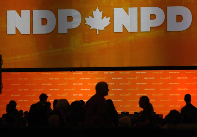 NDP delegates gather on the party convention floor in Ottawa, Friday, February 16, 2018.THE CANADIAN PRESS/Fred Chartrand